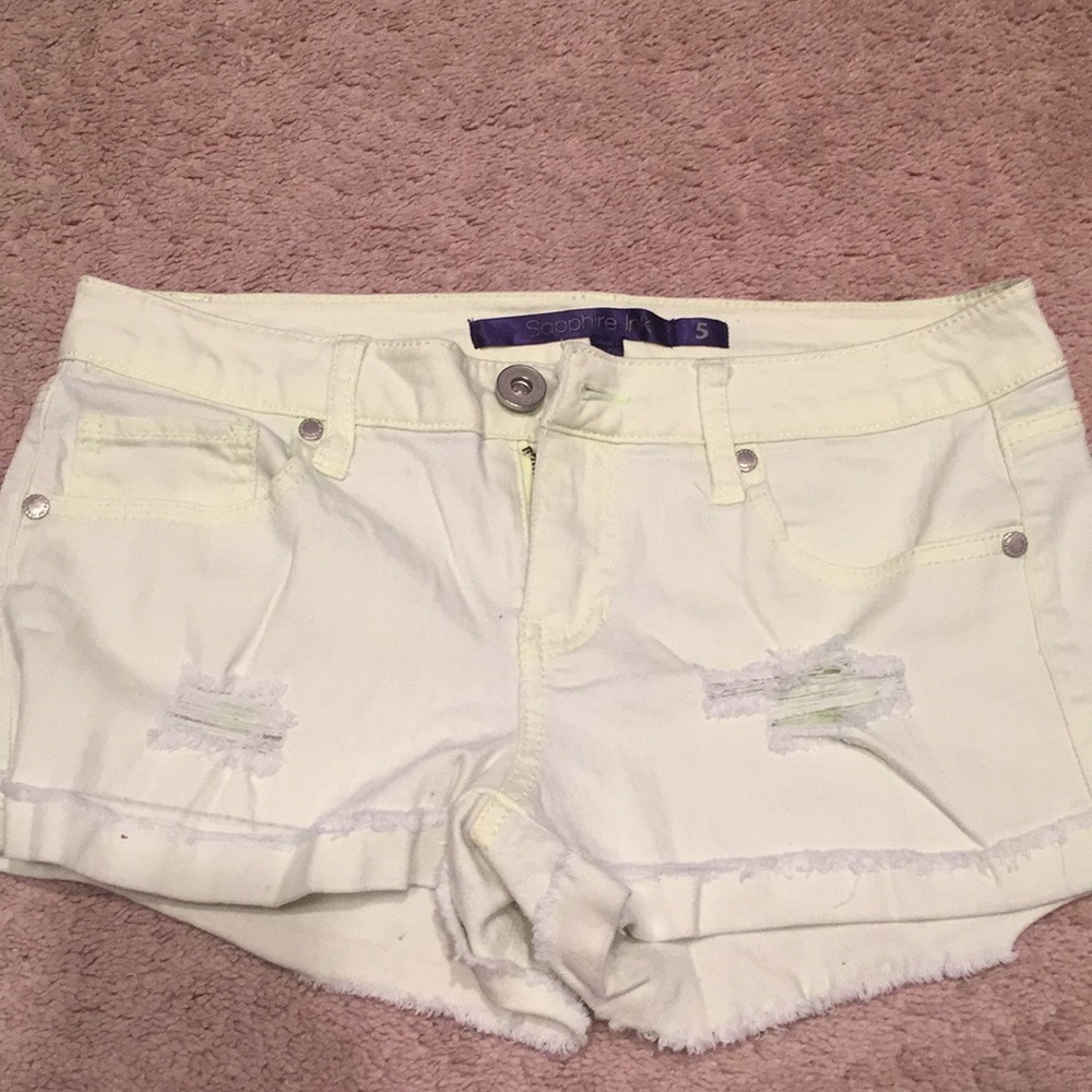 Size five neon green jean shorts